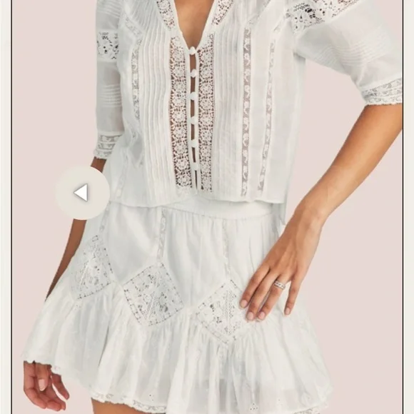LOVESHACKFANCY adia skirt in true white sz XS - Picture 4 of 7